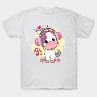 A cool unicorn with headphones. T-Shirt